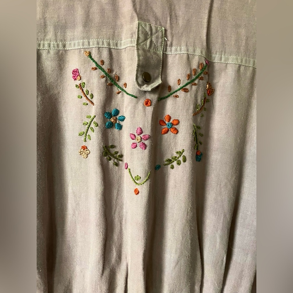 Vintage 80’s Nok Nok embroidered cotton jumpsuit utility suit - Picture 9 of 15